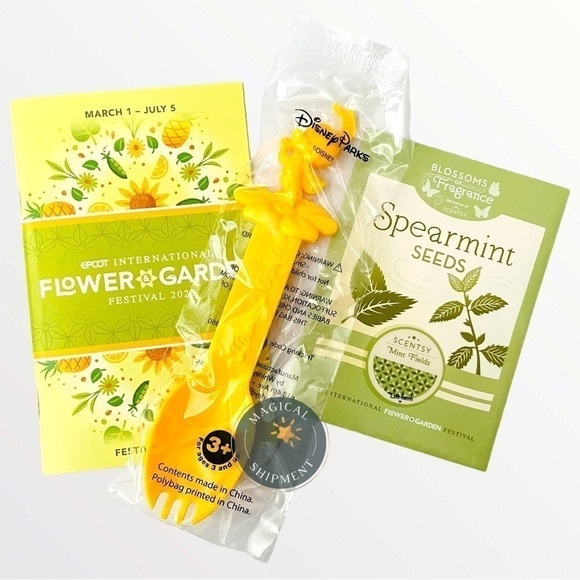 Disney Parks - EPCOT Flower & Garden - Spike the Bee Spork & Passport + Seeds - Picture 1 of 4